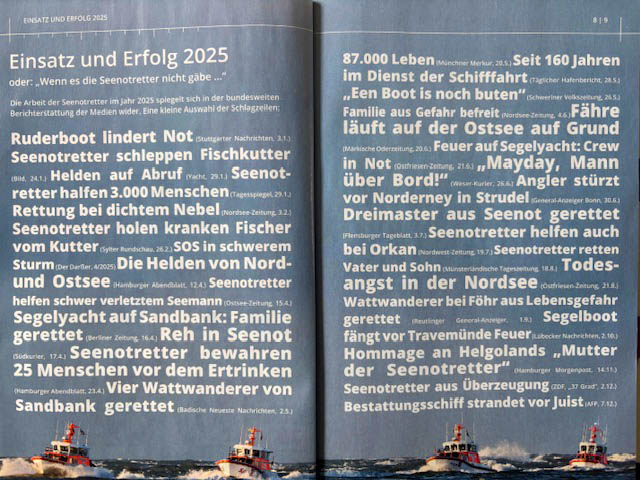 Einsatz und Erfolg der Seenotretter in 2025
